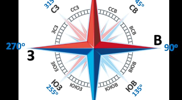 Картинка с направлениями сторон света