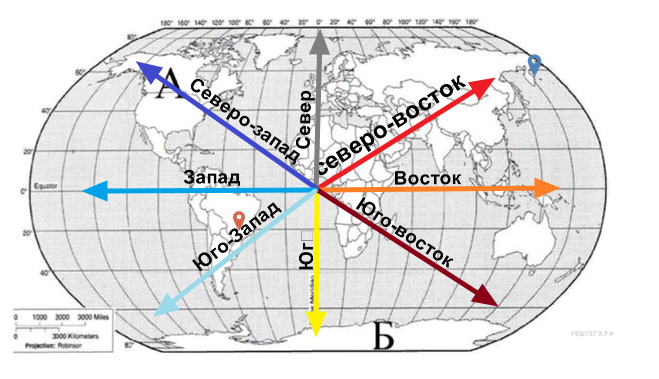 Карта мира север