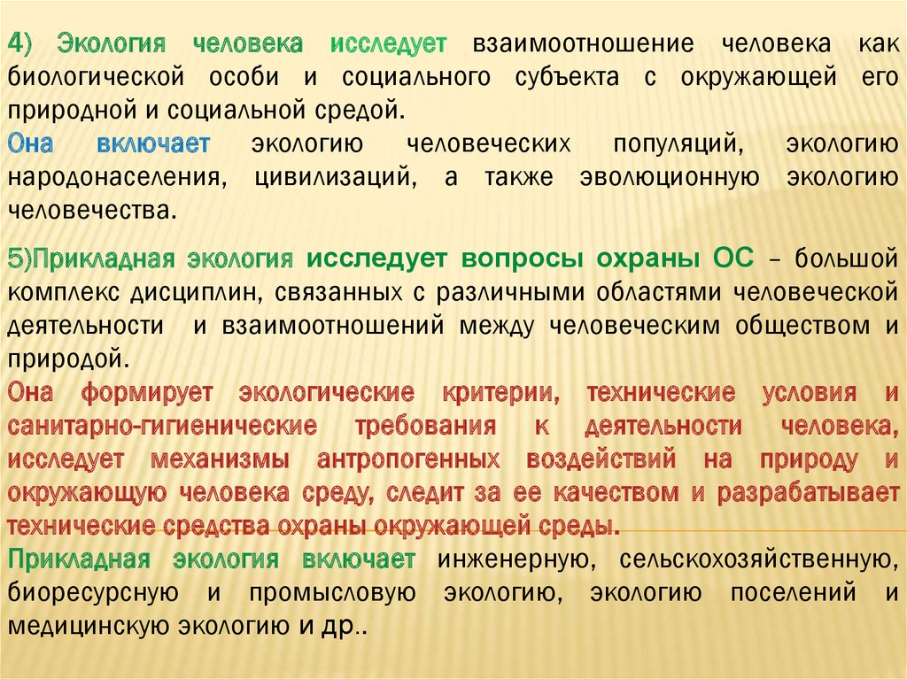 Роль экологии в формировании современной картины мира и в практической деятельности людей