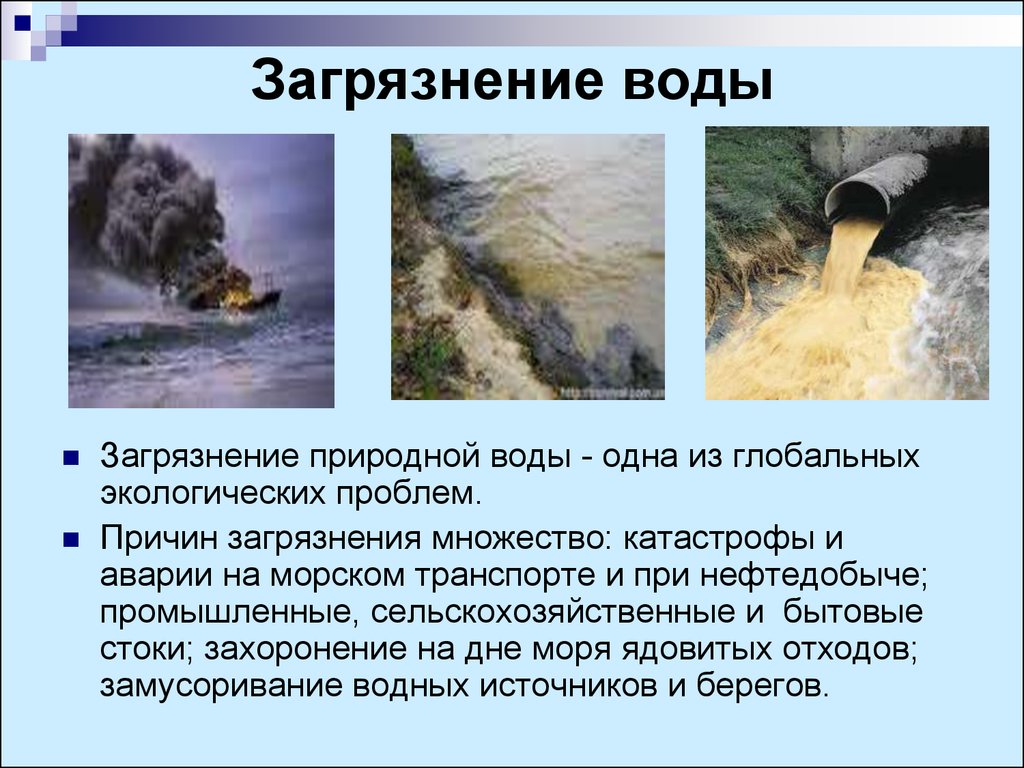 Проект проблема загрязнения воды