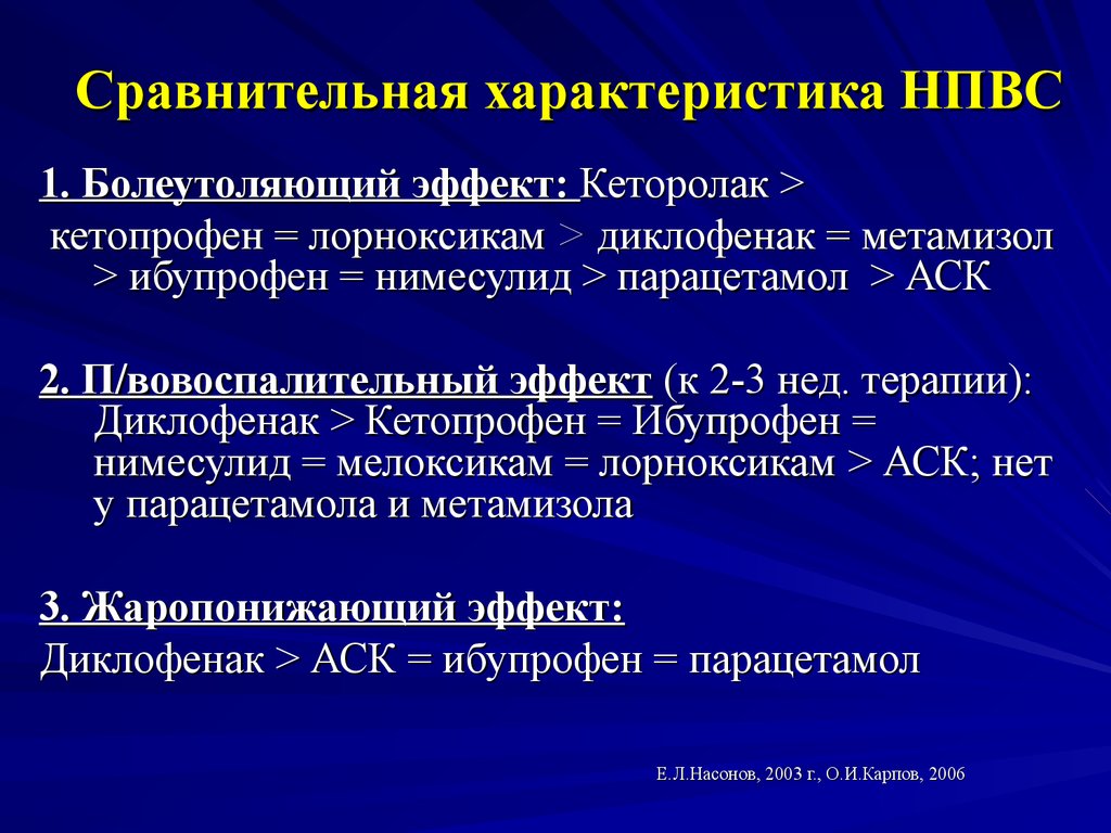 Наиболее выражен. Сравнительная характеристика НПВС. НПВС по силе. НПВС по силе обезболивающего действия. Сравнительная характеристика эффектов НПВС.