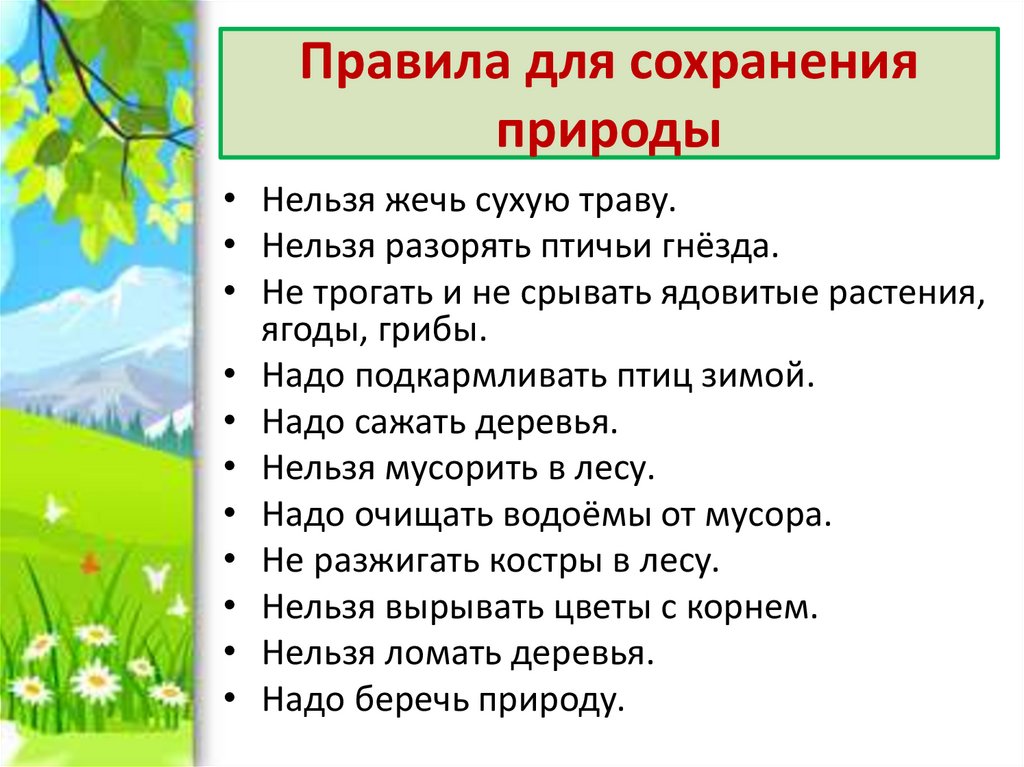 Презентация для дошкольников как сохранить природу