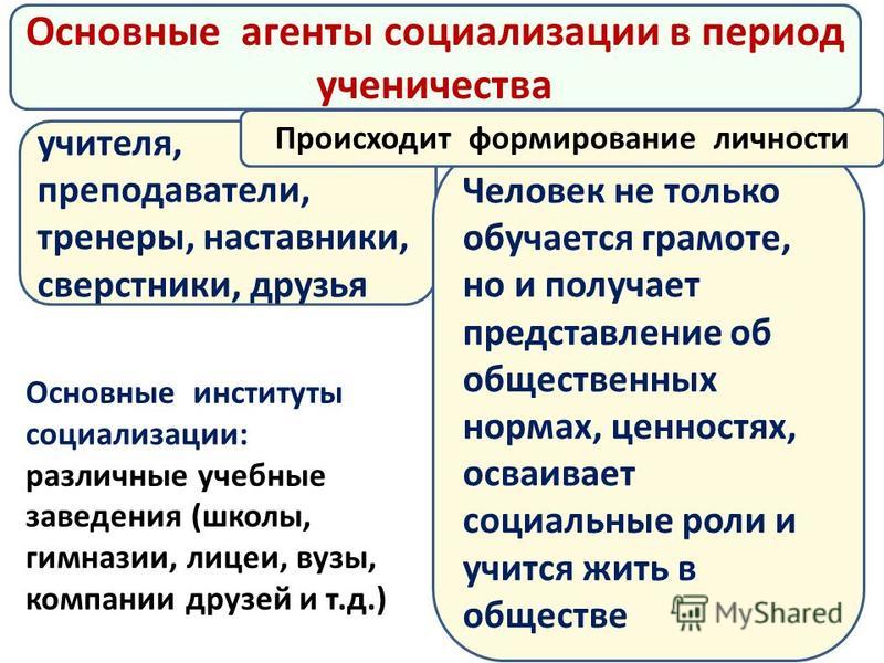 Составь схему агенты социализации указав какие социализации относятся к первичным какие к вторичным