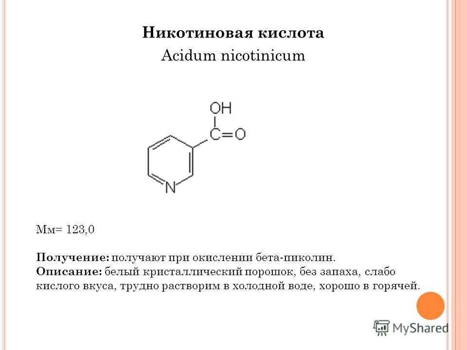 Никотиновая кислота по схеме